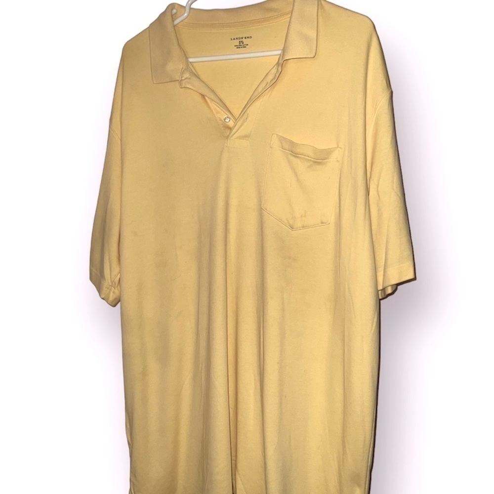LANDS’ end XXL Pima cotton polo, buttercup hello.